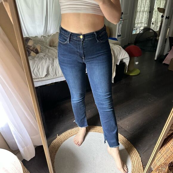 Frame Blue Denim 28 Le High Straight Fort Fellah Jeans - Picture 1 of 6